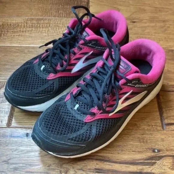 Brooks Addiction 13 Road Running Shoes Supportive Comfort Black Pink Size 8.5 - Picture 8 of 12
